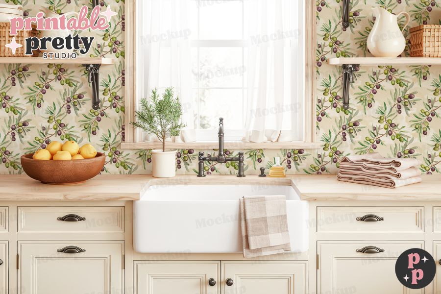 Kitchen Wallpaper Mockup Psd